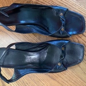 Sigerson Morrison Black Kitten Heel Sandals, size 11